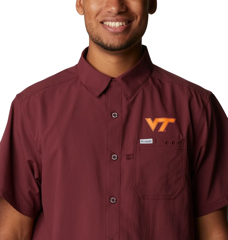 Columbia Sportswear Men's Virginia Tech Fish Flag Slack Tide Camp Button Down Shirt