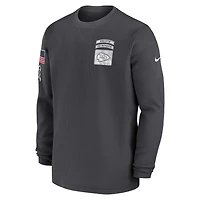 Nike Men's Kansas City Chiefs Salute To Service Lockup Long Sleeve Crewneck T-shirt