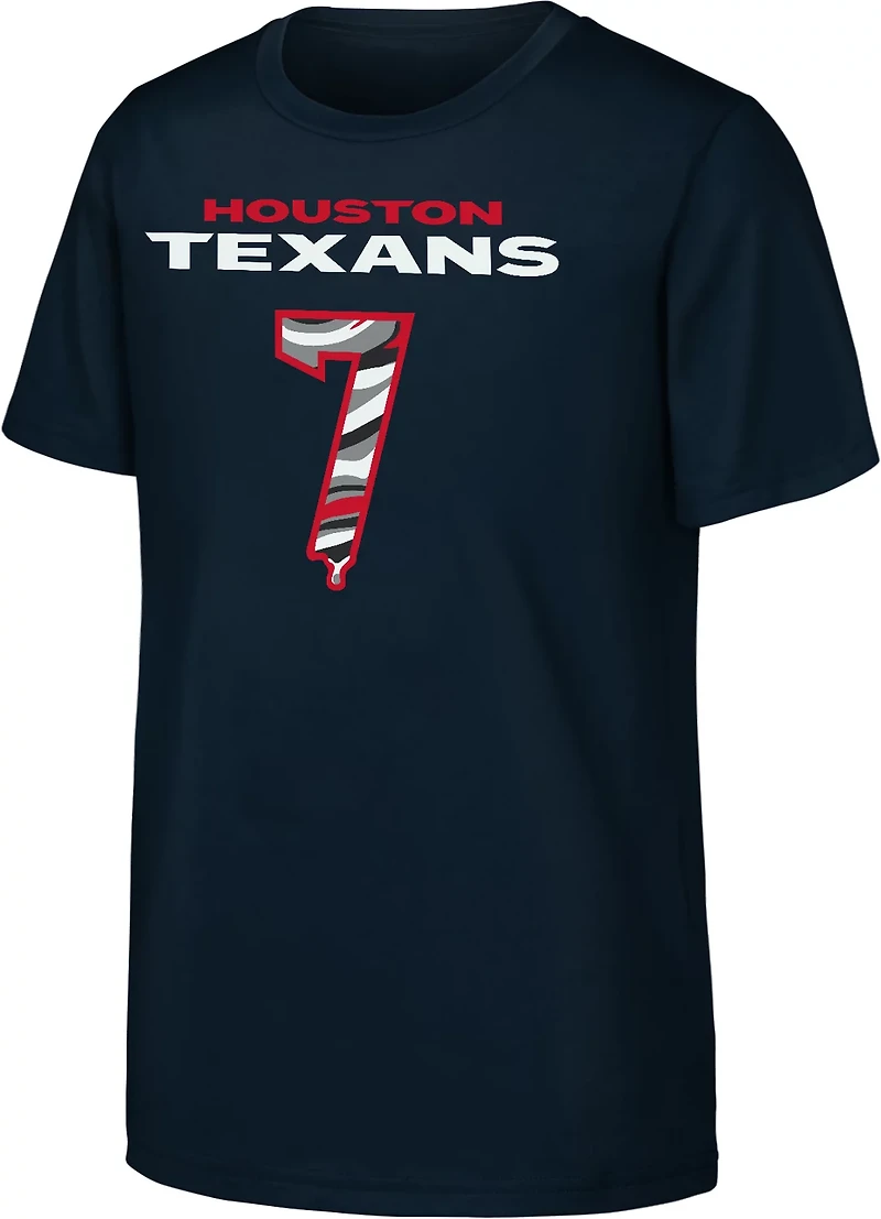 Outerstuff Youth Texans CJ Stroud Name and Number Drip Cotton T-shirt