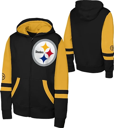 Outerstuff Boys’ Pittsburgh Steelers Stadium Full Zip Fleece Hoodie