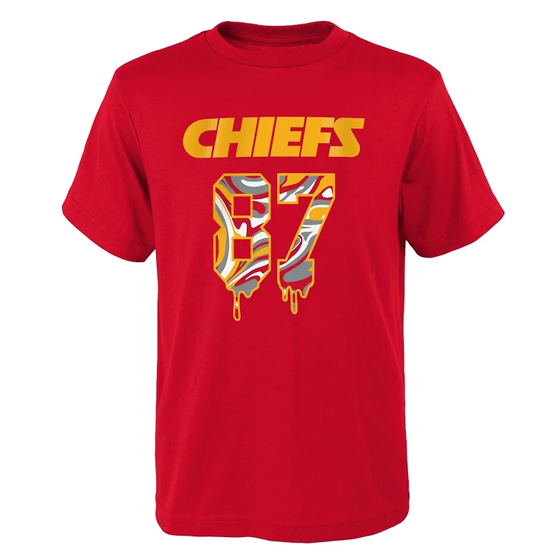 Outerstuff Youth Chiefs Travis Kelce Name and Number Drip Cotton T-shirt