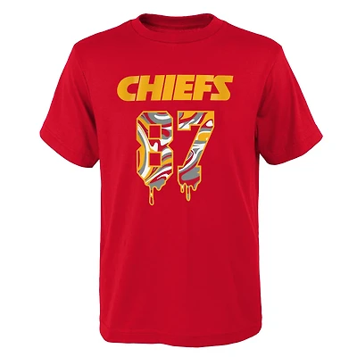 Outerstuff Youth Chiefs Travis Kelce Name and Number Drip Cotton T-shirt