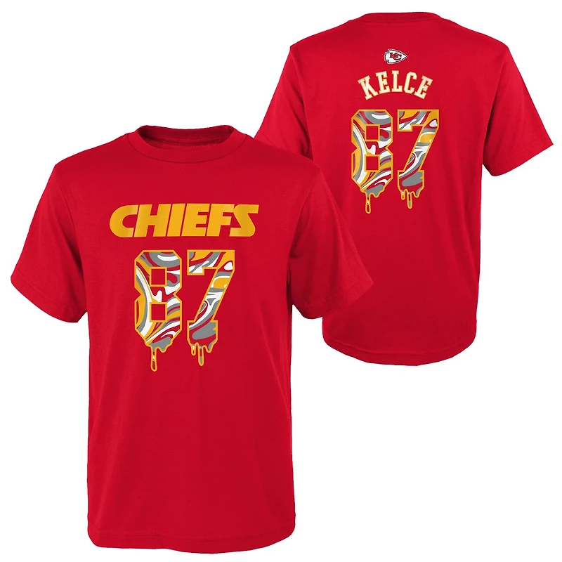 Outerstuff Youth Chiefs Travis Kelce Name and Number Drip Cotton T-shirt