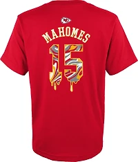 Outerstuff Youth Chiefs Patrick Mahomes Name and Number Drip Cotton T-shirt