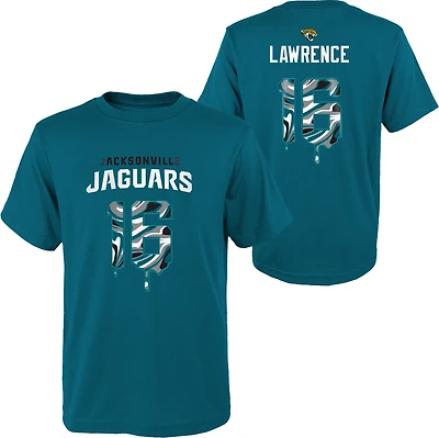 Outerstuff Youth Jaguars Trevor Lawrence Name and Number Drip Cotton T-shirt