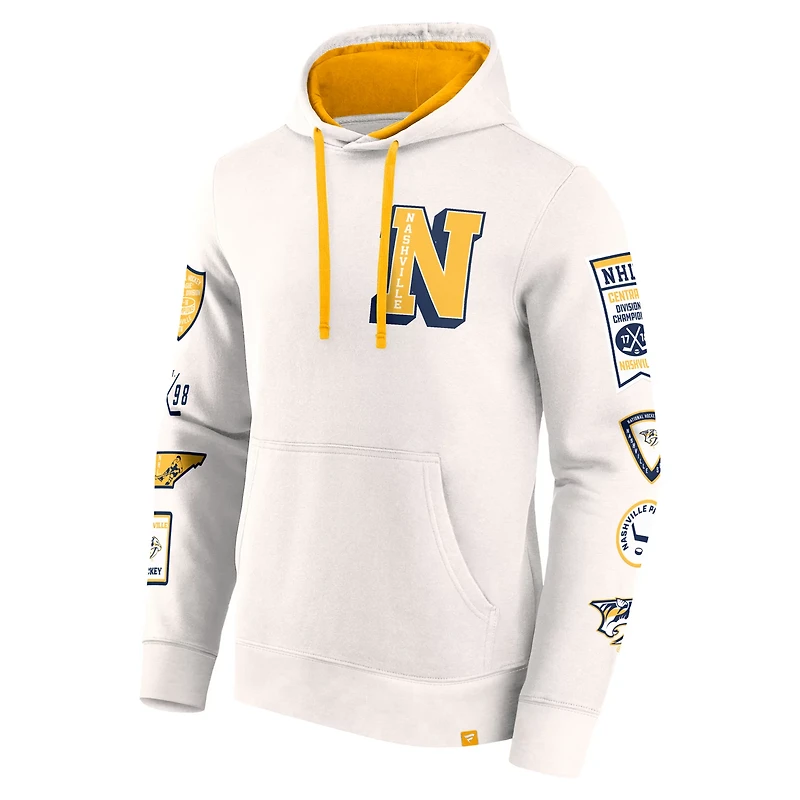 Fanatics Men's Predators Letterman Long Sleeve Hoodie