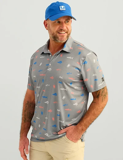 Huk Men's KC Pursuit Printed Polo Shirt