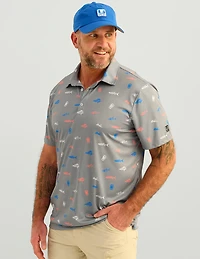 Huk Men's KC Pursuit Printed Polo Shirt