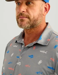 Huk Men's KC Pursuit Printed Polo Shirt