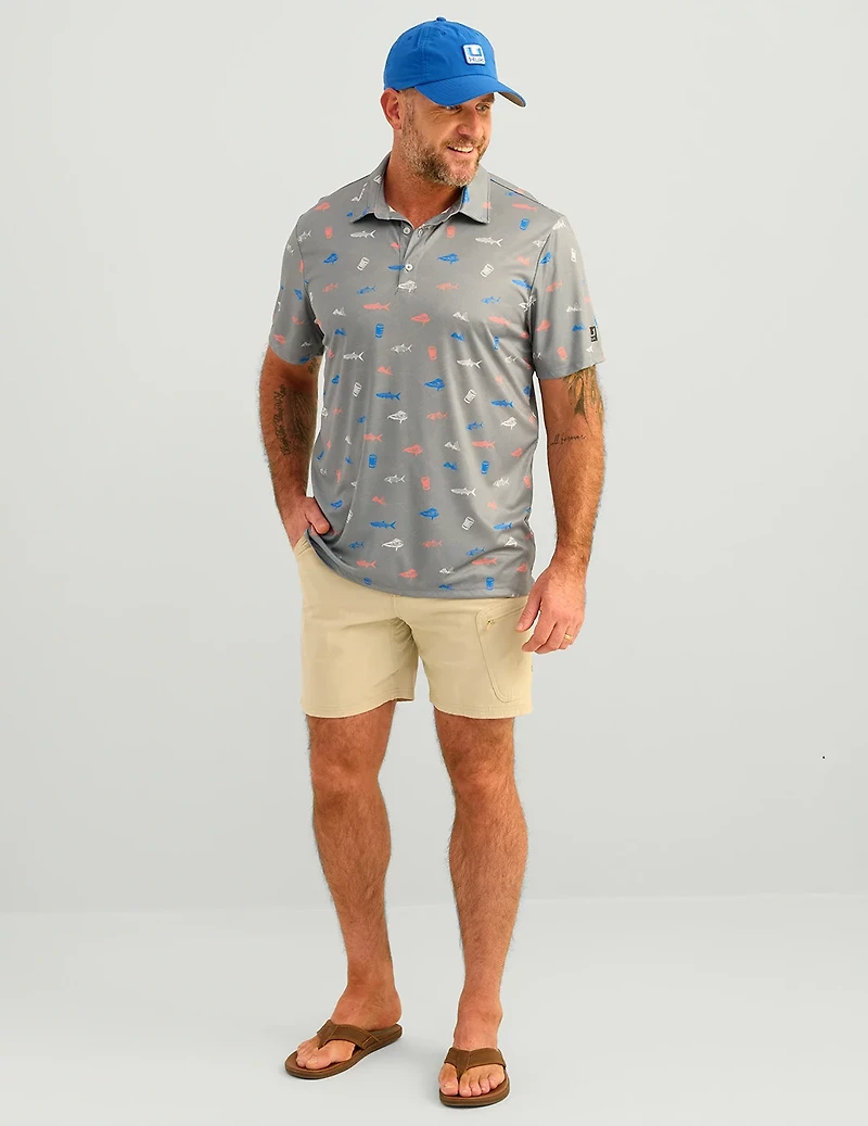 Huk Men's KC Pursuit Printed Polo Shirt