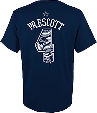 Outerstuff Kids' Dallas Cowboys Dak Prescott #4 Name & Number Drip T-shirt