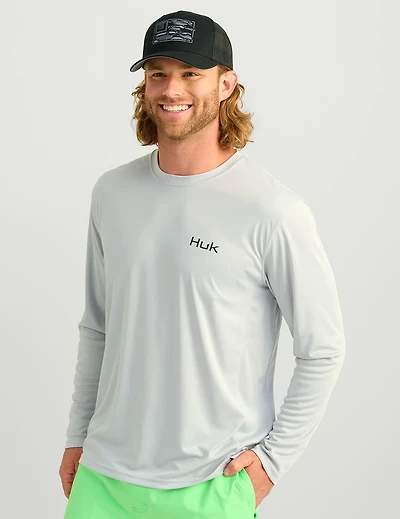 Huk Men's Pursuit Fill LS Crew
