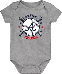 Outerstuff Infants' Atlanta Braves Batter Up Creepers 3-Pack