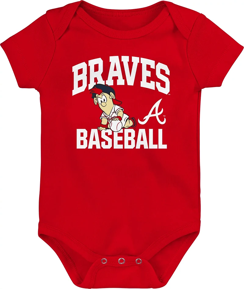 Outerstuff Infants' Atlanta Braves Batter Up Creepers 3-Pack