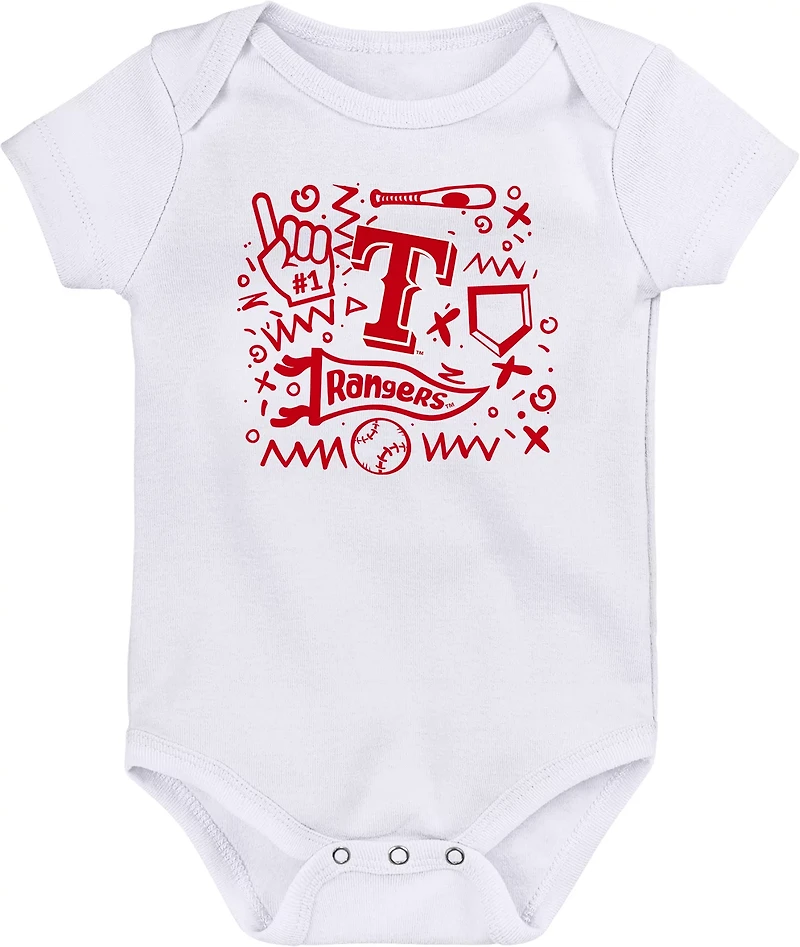 Outerstuff Infants' Texas Rangers Batter Up Creepers 3-Pack