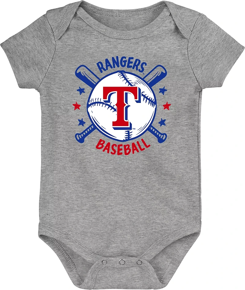 Outerstuff Infants' Texas Rangers Batter Up Creepers 3-Pack