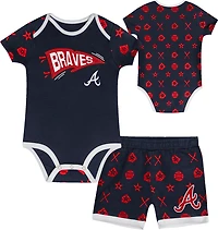 Outerstuff Infants' Atlanta Braves On Deck Diaper Cover Set
