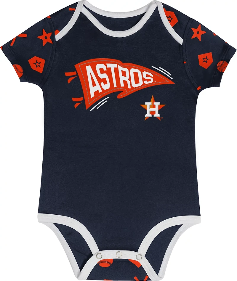 Outerstuff Infants' Houston Astros On Deck Diaper Cover Set