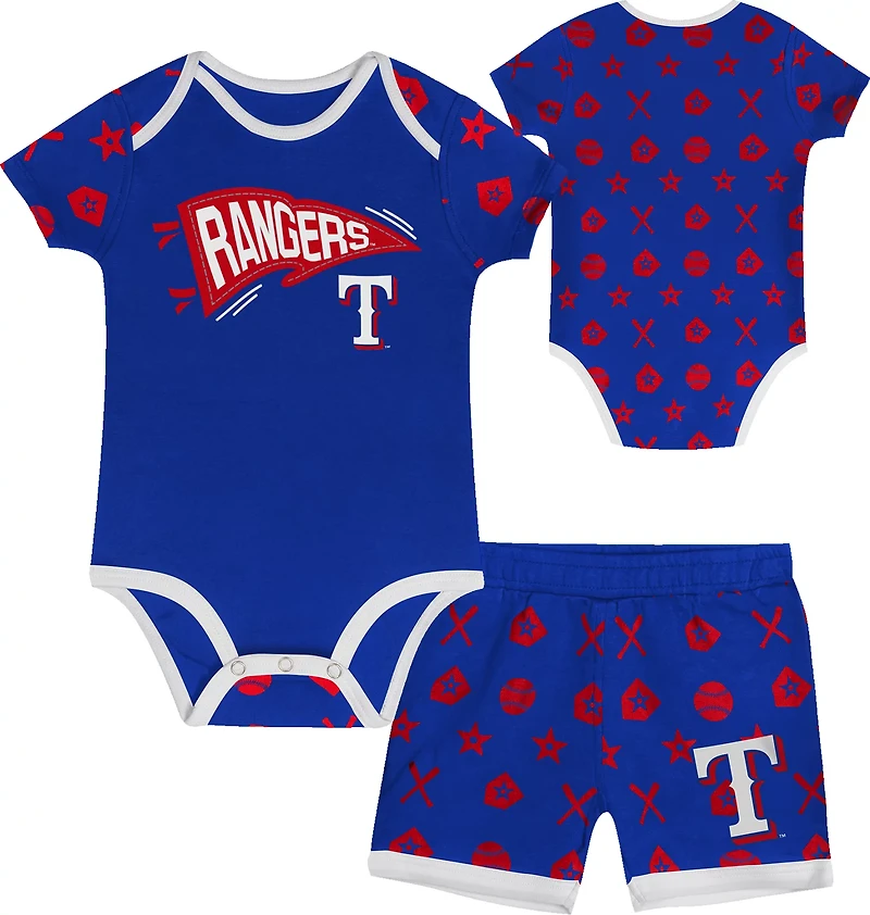 Outerstuff Infants' Texas Rangers On Deck Diaper Cover Set