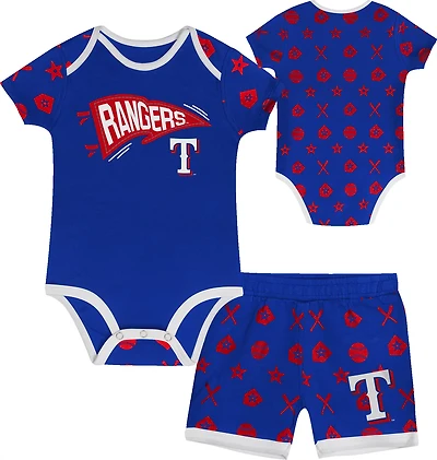 Outerstuff Infants' Texas Rangers On Deck Diaper Cover Set