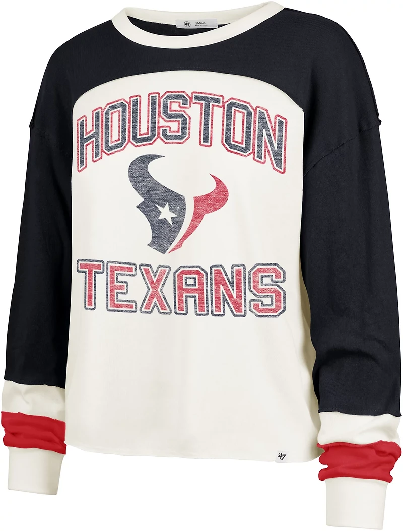 47 Women's Texans Double Header Curve Toni Long Sleeve T-shirt