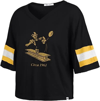 47 Women's Steelers Double Header Premium Scout Crop T-shirt