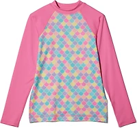 O'Rageous Girls' Mermaid Printed Long Sleeve Rash Guard