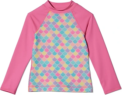 O'Rageous Girls' 4-7 Mermaid Printed Long Sleeve Rash Guard