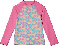 O'Rageous Girls' Mermaid Printed Long Sleeve Rash Guard