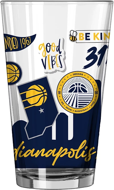 Logo Brands Pacers 16 oz Native Pint Glass