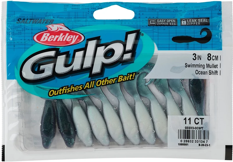 Berkley Gulpy! 3 Saltwater Swimming Mullet Baits 11-Pack