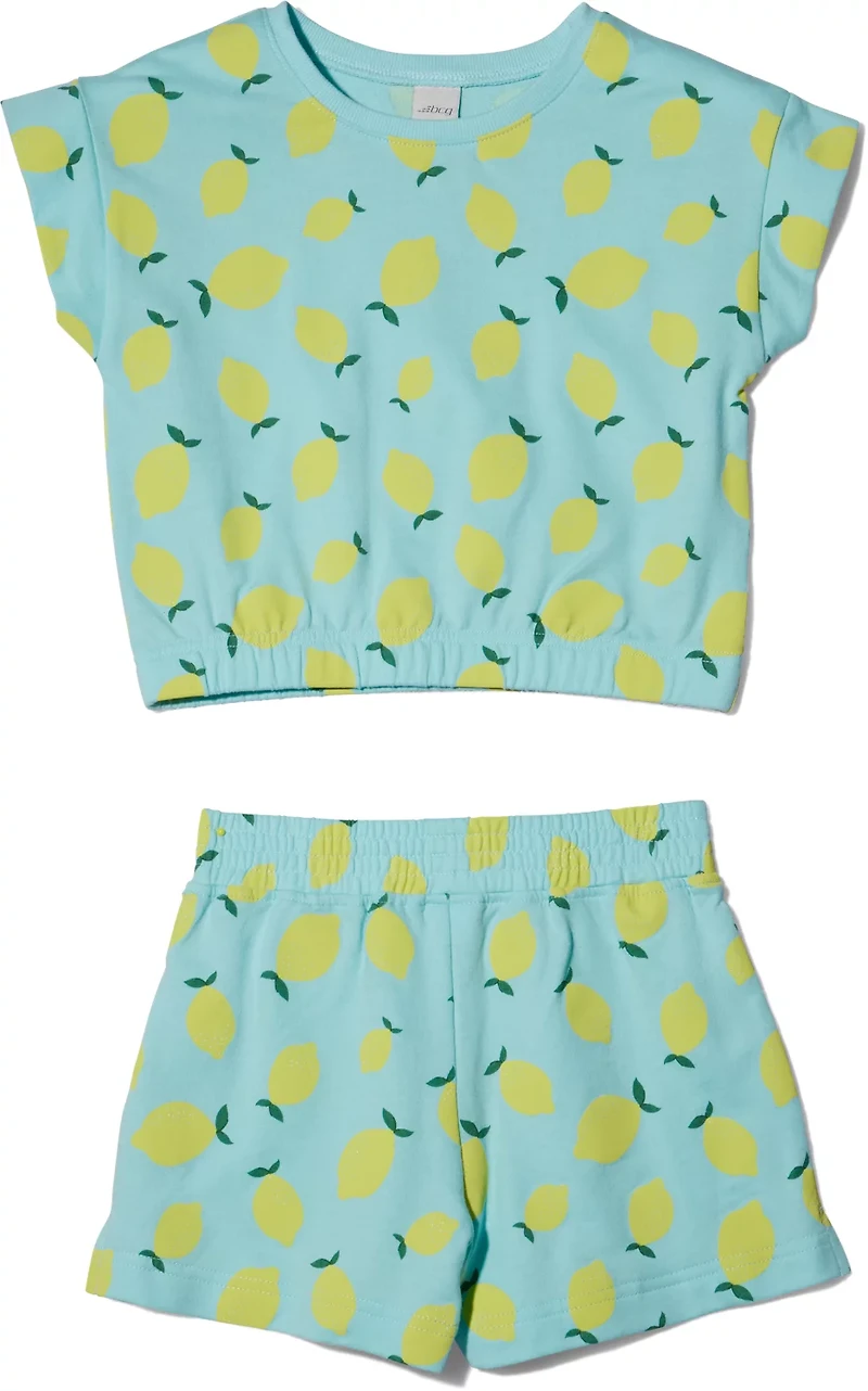 BCG Girls' (4-6X) Lemon Print Terry Set