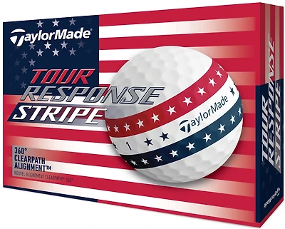 TaylorMade Tour Response Stripe™ White/Multicolor Golf Balls 12-Pack
