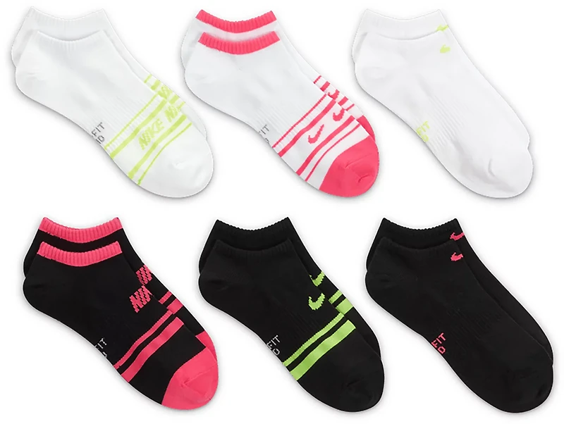Nike Women's Everyday Lightweight Stripe No-Show Socks 6-Pack