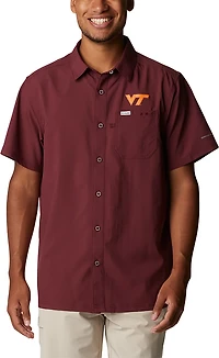 Columbia Sportswear Men's Virginia Tech Fish Flag Slack Tide Camp Button Down Shirt