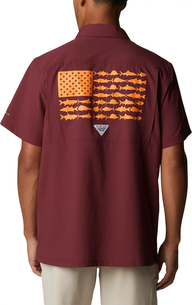 Columbia Sportswear Men's Virginia Tech Fish Flag Slack Tide Camp Button Down Shirt