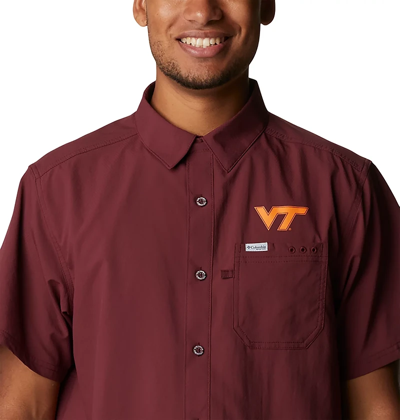 Columbia Sportswear Men's Virginia Tech Fish Flag Slack Tide Camp Button Down Shirt