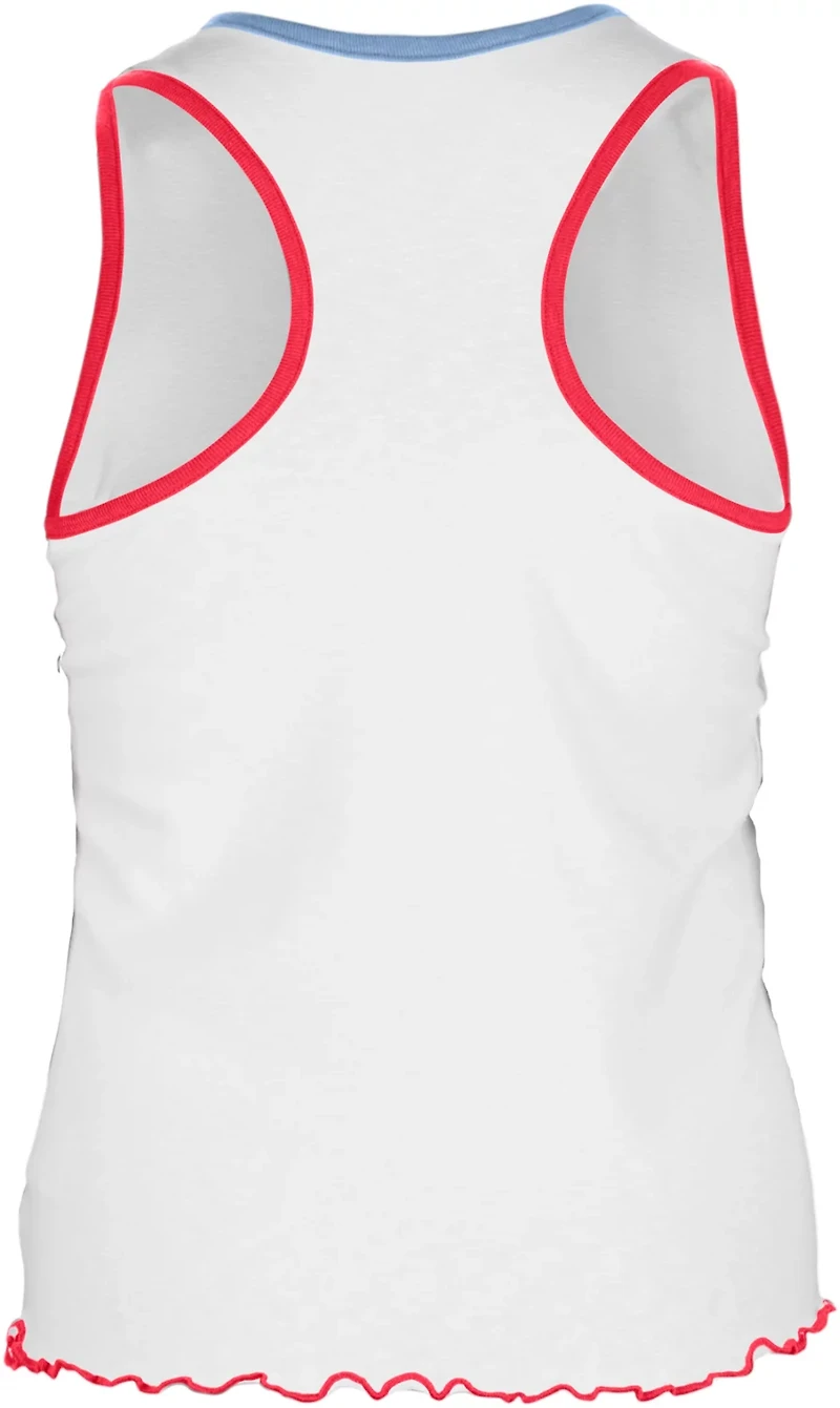 New Era Women's Texas Rangers V-notch Lettuce Hem Tank Top