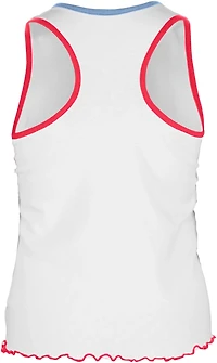 New Era Women's Texas Rangers V-notch Lettuce Hem Tank Top
