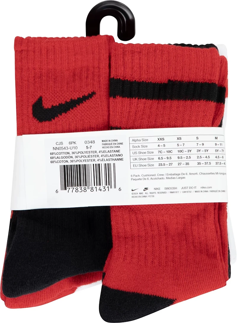 Nike Youth Retro Crew 6 Pack Socks