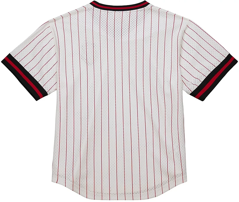 Mitchell & Ness Men's Arkansas Pinstripe Mesh V-neck Jersey