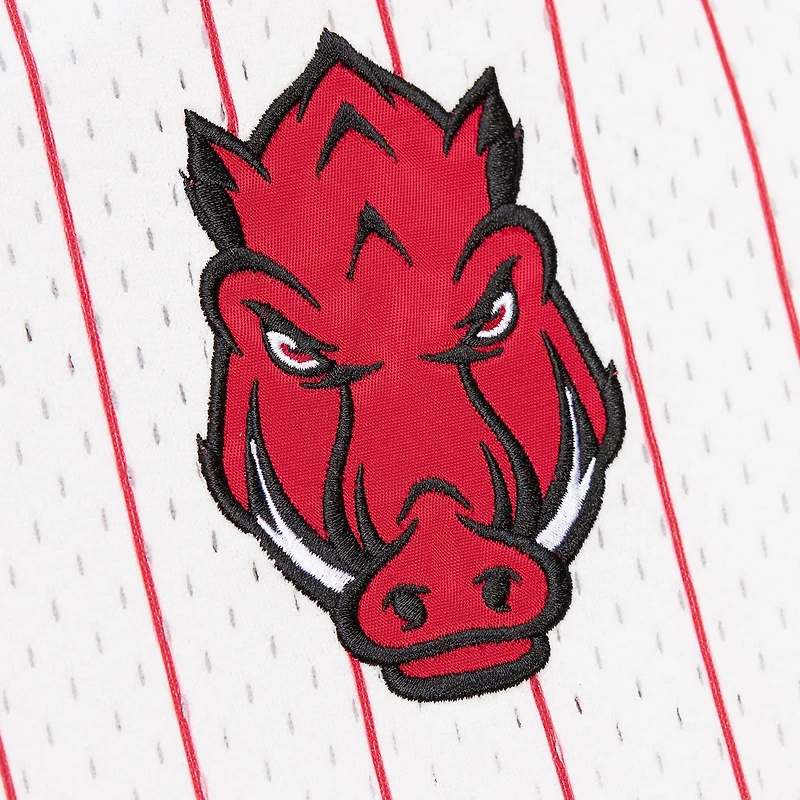 Mitchell & Ness Men's Arkansas Pinstripe Mesh V-neck Jersey