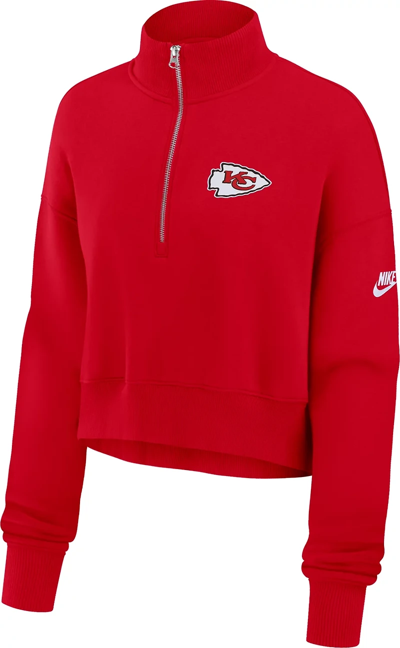 Nike Women's Kansas City Chiefs Rewind Phoenix 1/4-Zip Top