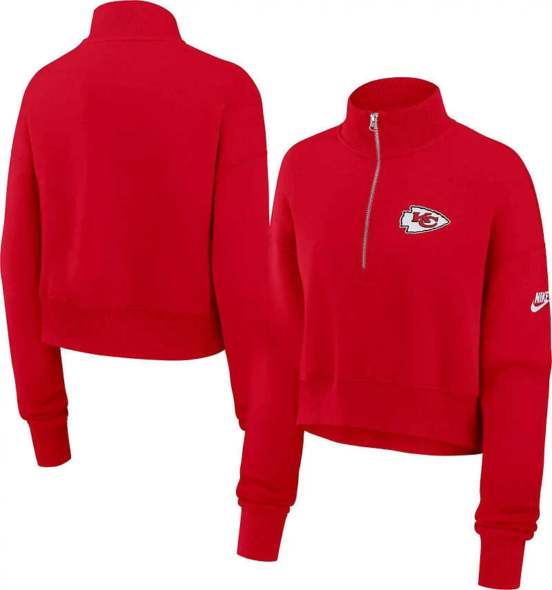 Nike Women's Kansas City Chiefs Rewind Phoenix 1/4-Zip Top