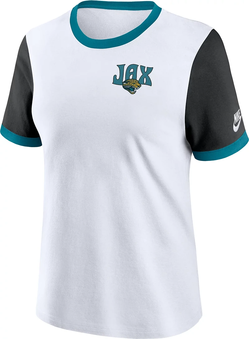 Nike Women's Jacksonville Jaguars Rewind Ringer Graphic T-shirt