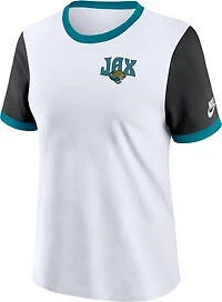 Nike Women's Jacksonville Jaguars Rewind Ringer Graphic T-shirt