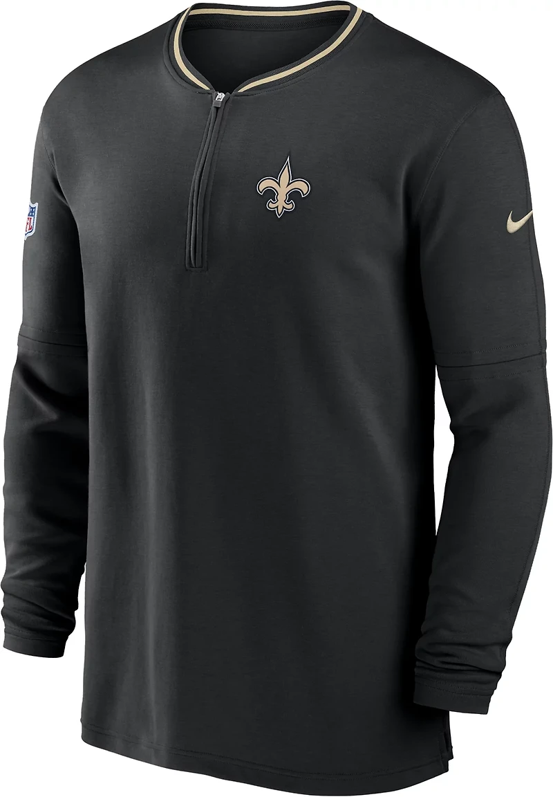 Nike Men's New Orleans Saints Sideline Coach 1/4-Zip Long Sleeve Pullover
