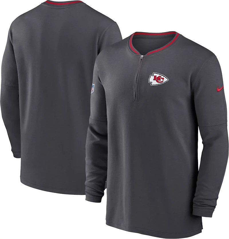 Nike Men's Kansas City Chiefs Sideline Coach 1/4-Zip Long Sleeve Pullover