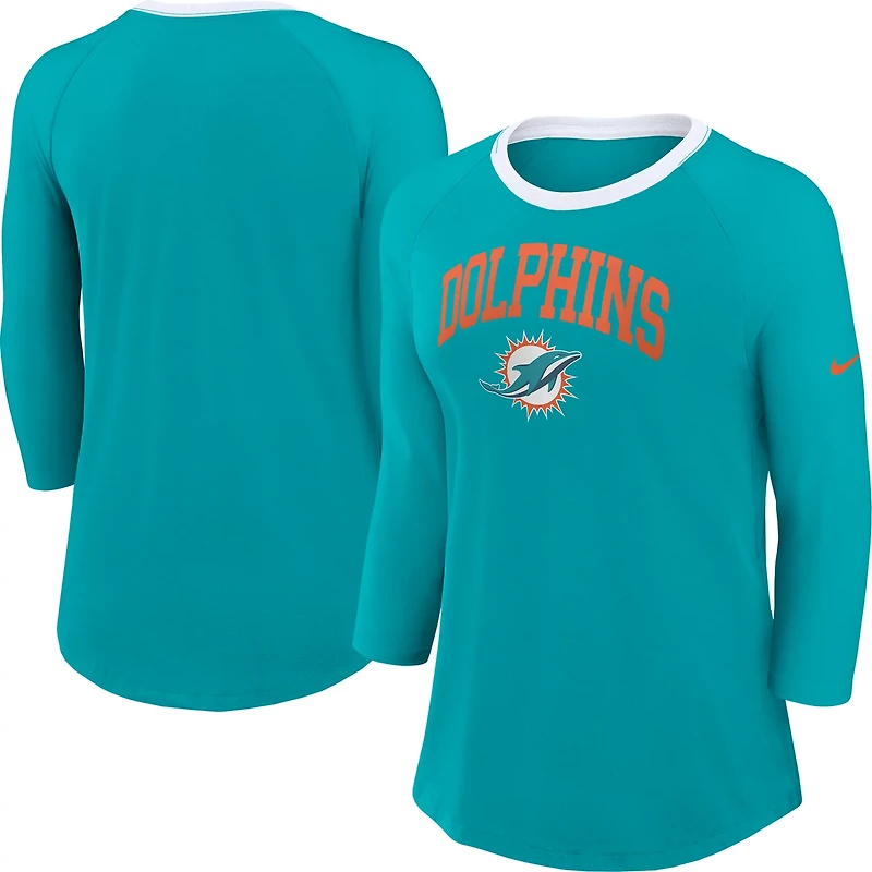Nike Women's Dolphins Arched 3/4 Sleeve Top