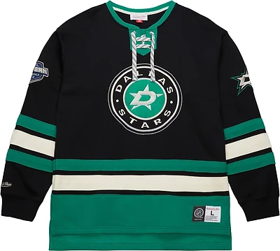 Mitchell & Ness Men's Dallas Stars Heritage Lace Up Long Sleeve Crew Sweatshirt